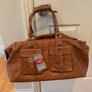 Rawlings Carry-on Leather Duffle Bag - Tan/Cognac